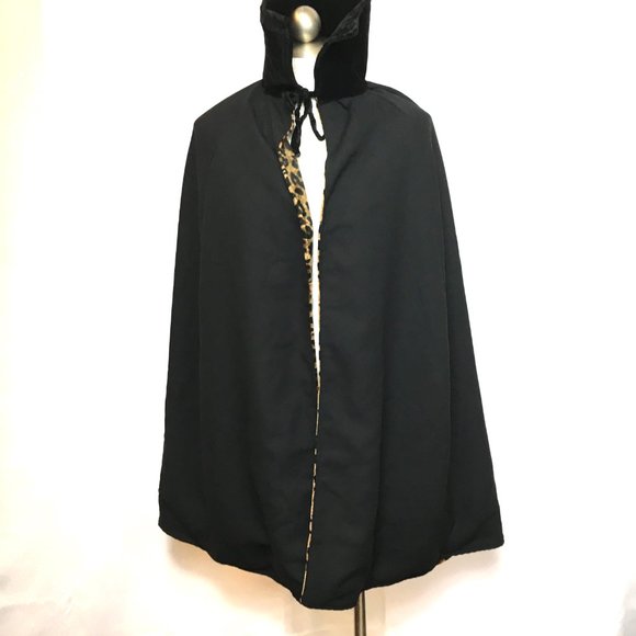 Pimp  Daddy 70’s Leopard Print Velvet Cape Handcrafted - Picture 12 of 13